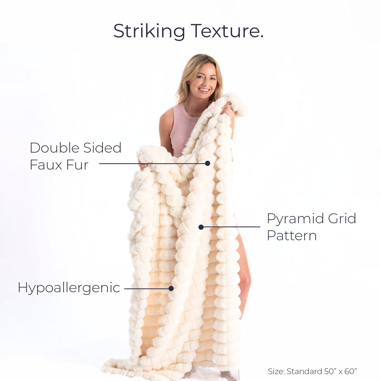 Pyramid Grid Throw Blanket