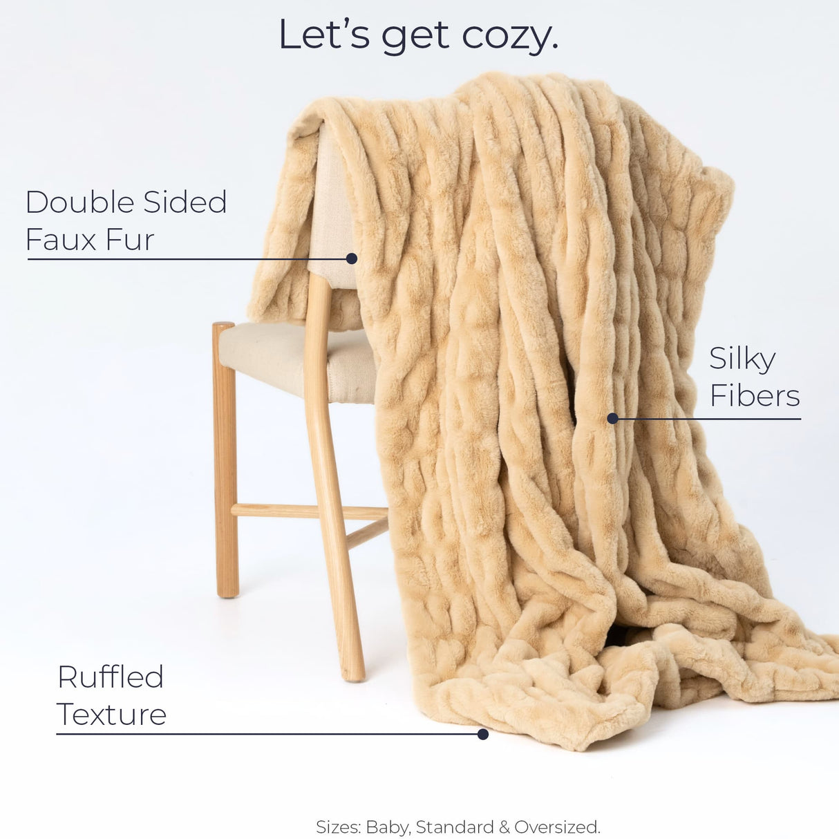 Faux Fur Rippled Throw Blanket
