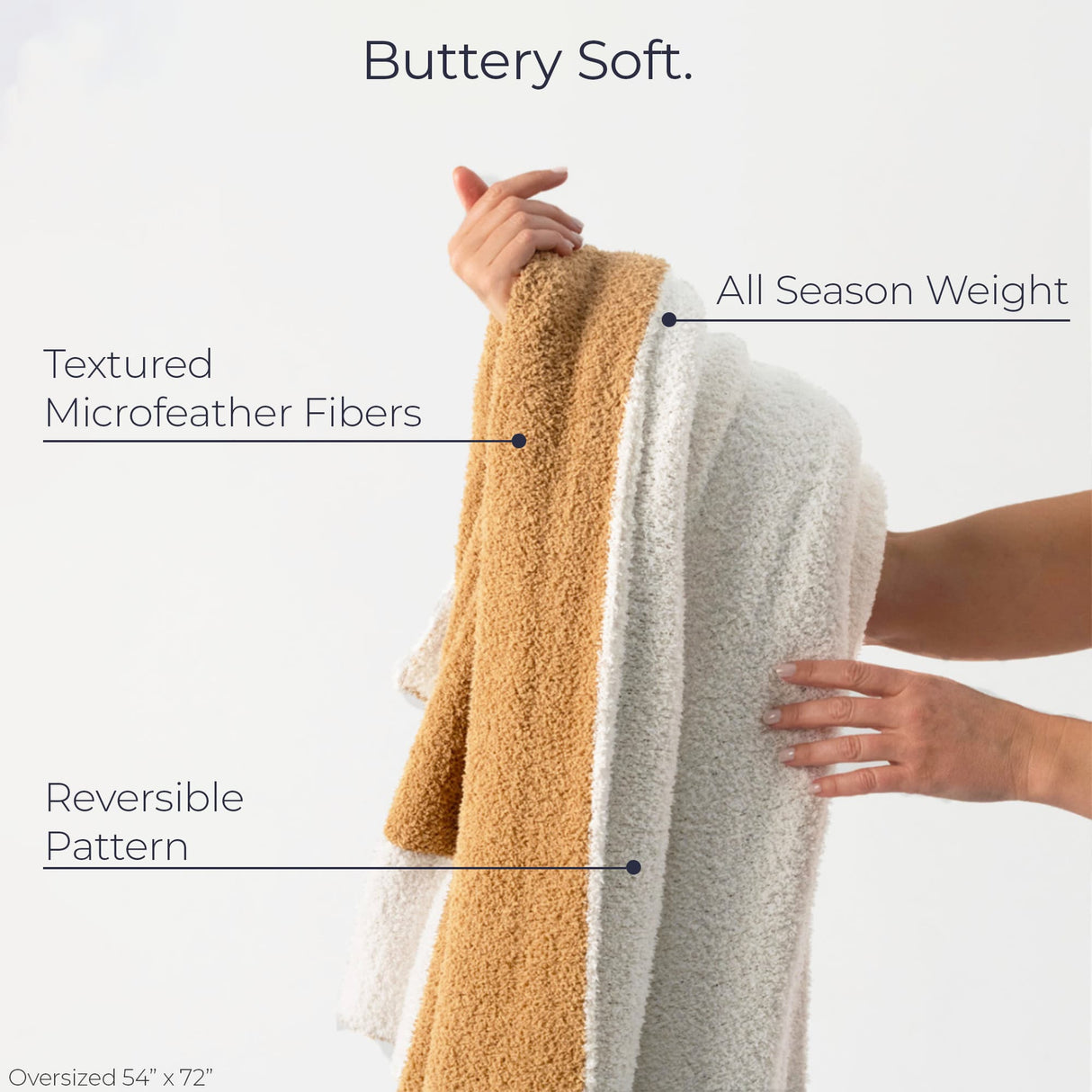 Microfeather Knit Throw Blanket (Oversized)