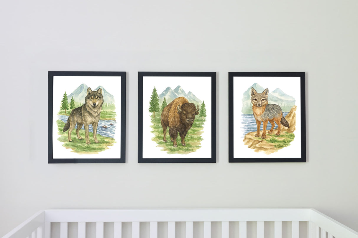 Wild Beasts Art Print, Framed (12" x 16")