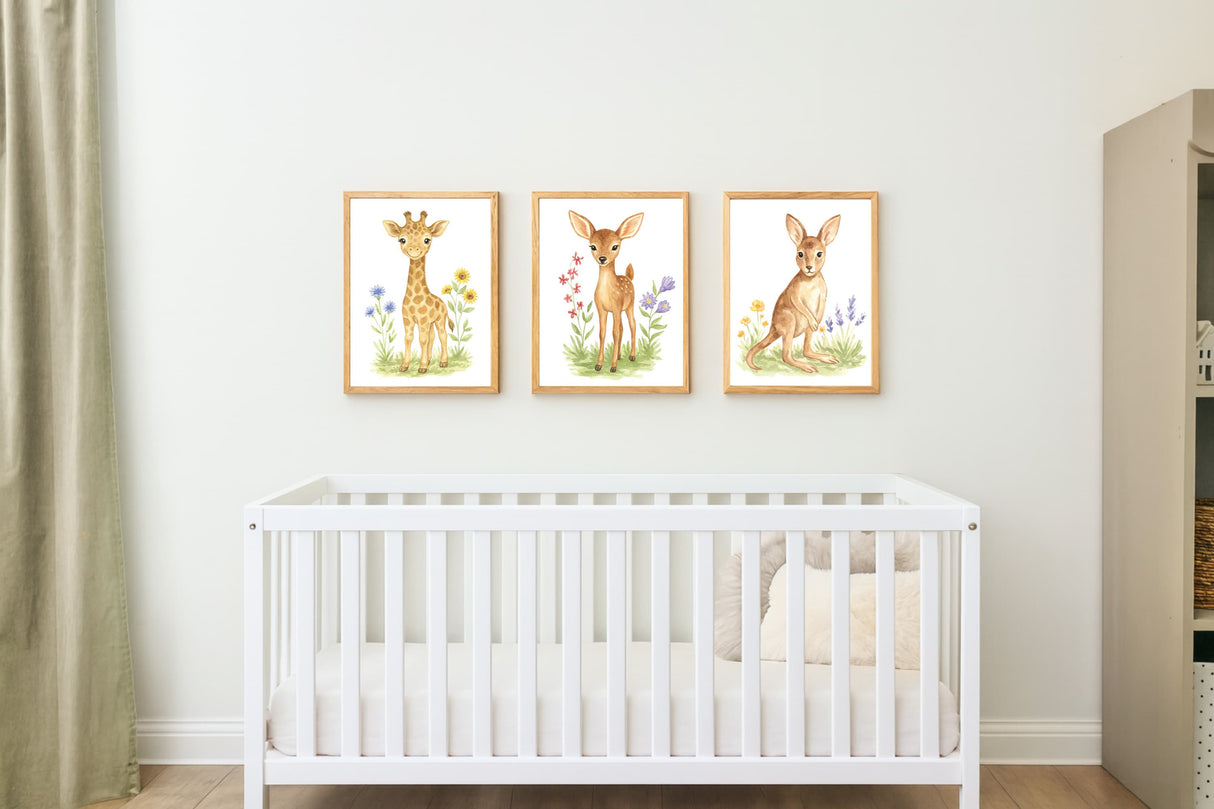 Adorable Baby Animals Art Print, Framed (12" x 16")
