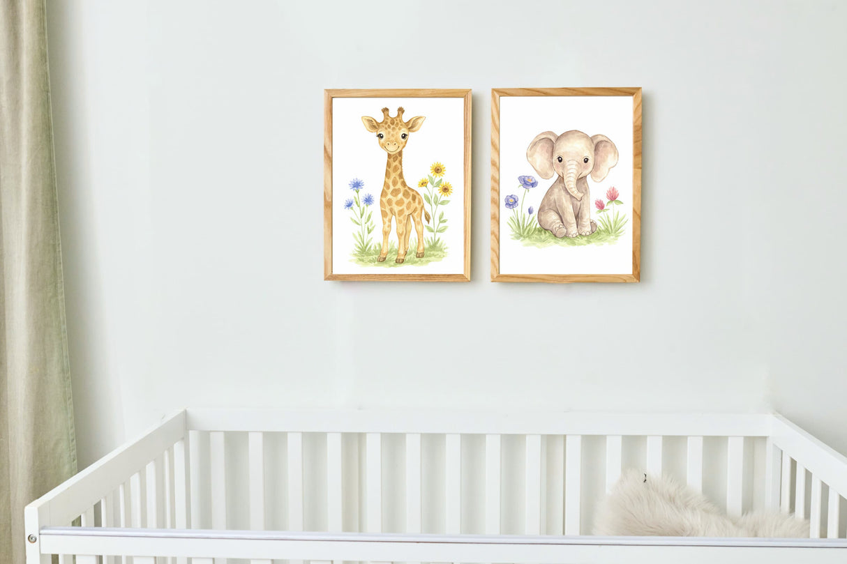 Adorable Baby Animals Art Print, Framed (12" x 16")