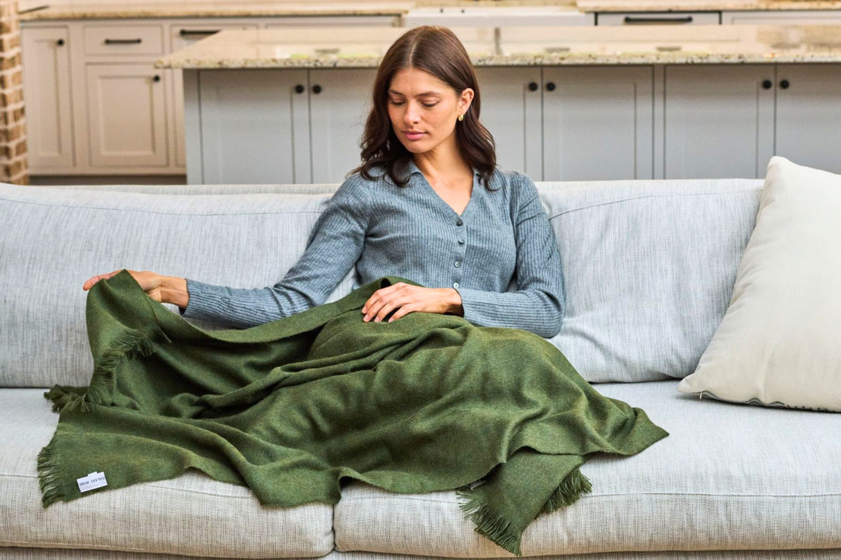 100% Alpaca Wool Throw Blanket