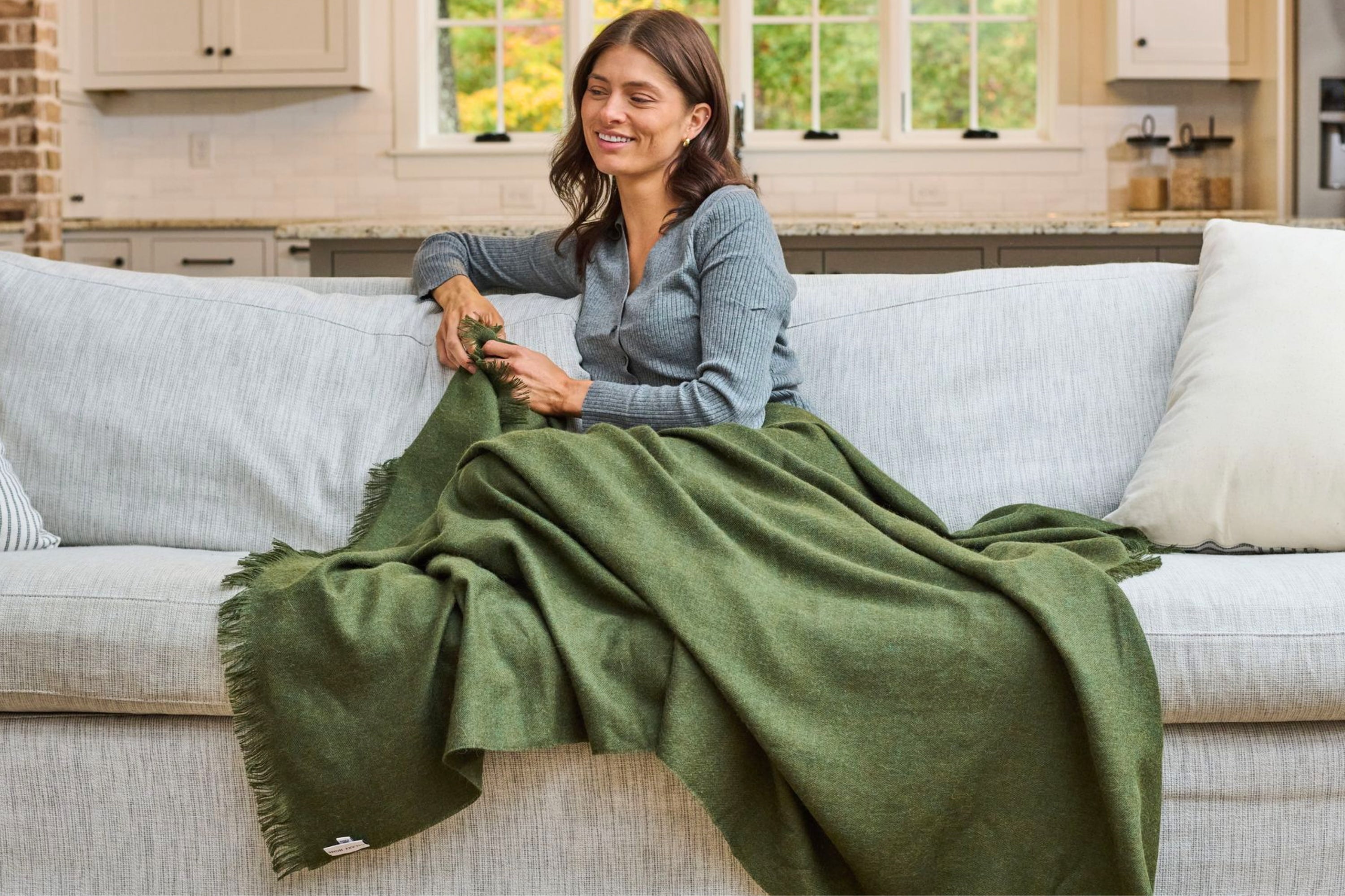 Galaxy Home Alpaca Wool Throw Blanket - Thumbnail 3