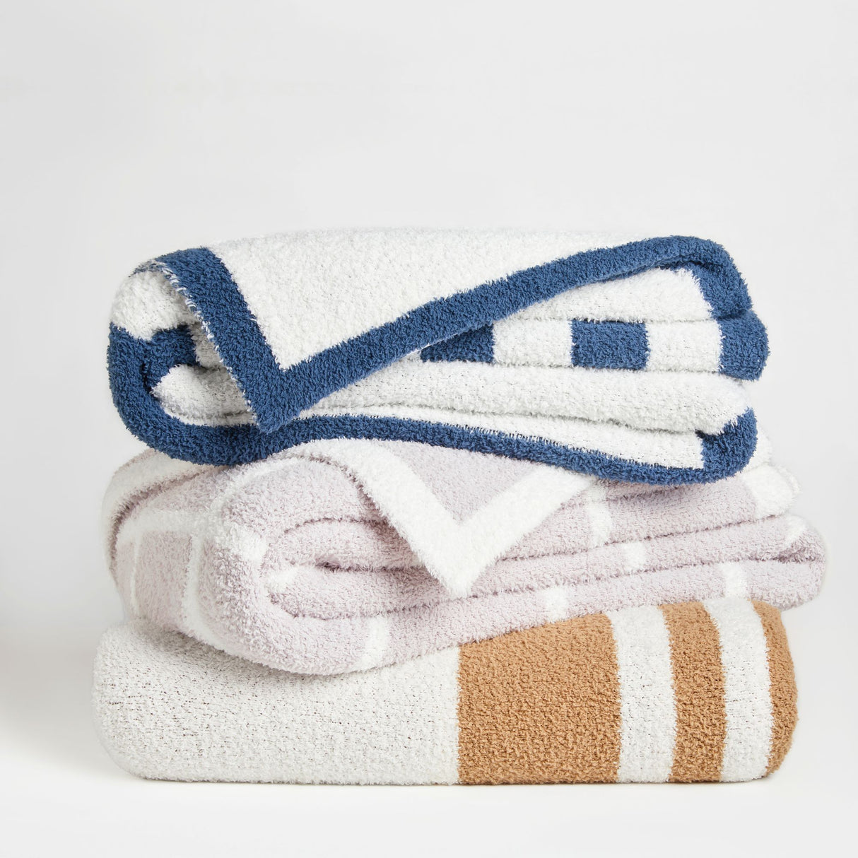 Tan / White Reversible Stripes