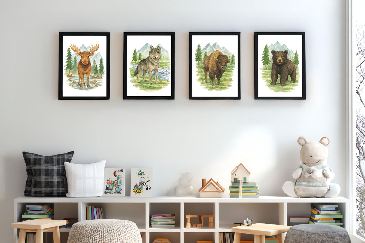 Wild Beasts Art Print, Framed (12" x 16")