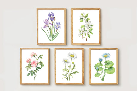 Watercolor Florals Set of 5