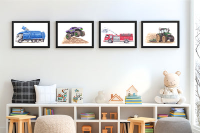 Humongous Trucks Art Print, Framed (16" x 12")