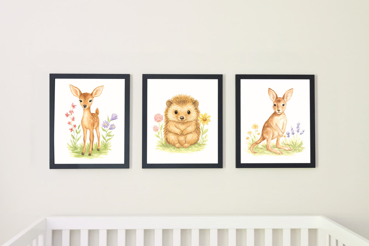 Adorable Baby Animals Art Print, Framed (12" x 16")