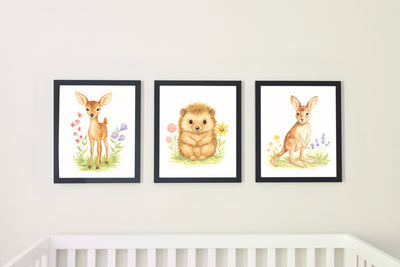 Adorable Baby Animals Art Print, Framed (12" x 16")