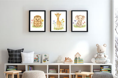 Adorable Baby Animals Art Print, Framed (12" x 16")